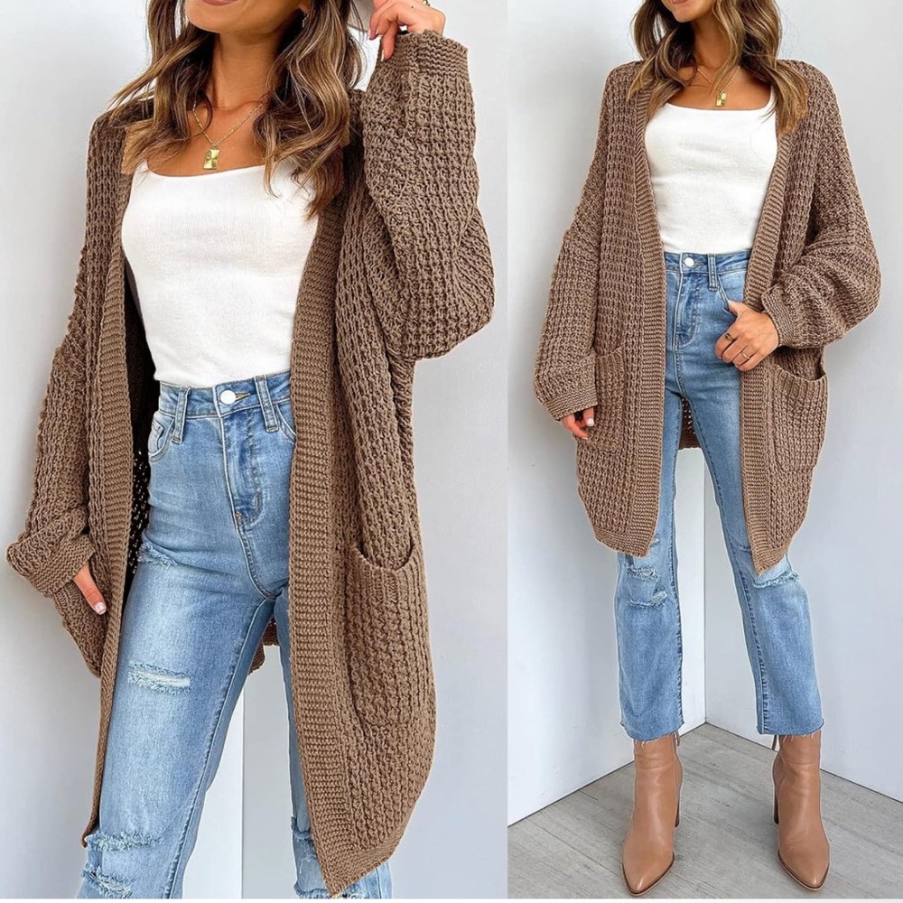 Oversized brown cardigan
